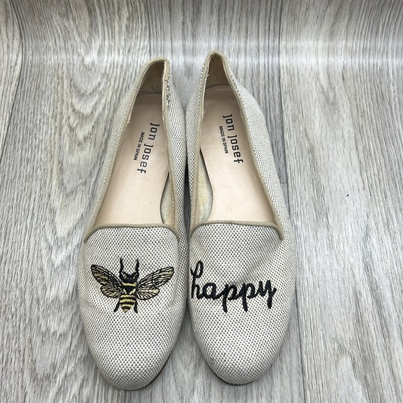 Jon Josef Women’s Bee Happy Natural Linen Loafer Flat - Picture 2 of 13